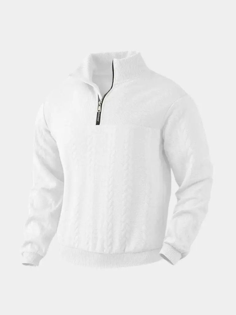 Men’s Knit Sweater – Essential Henley Quarter Casual Everyday Knitwear