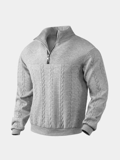Men’s Knit Sweater – Essential Henley Quarter Casual Everyday Knitwear